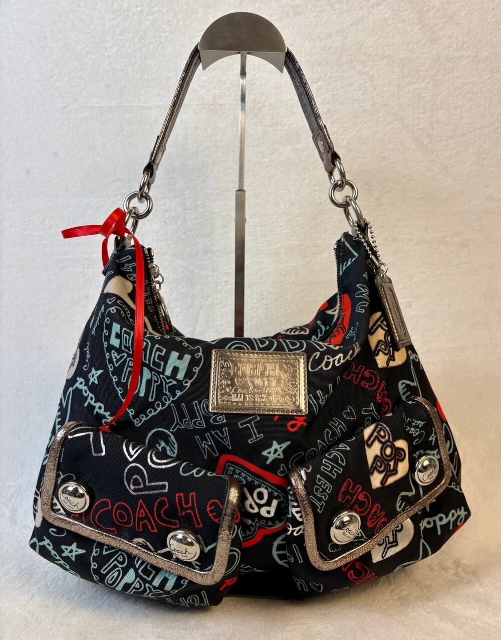 Coach Poppy Graffiti Glam Hobo in Durable Woven Canvas